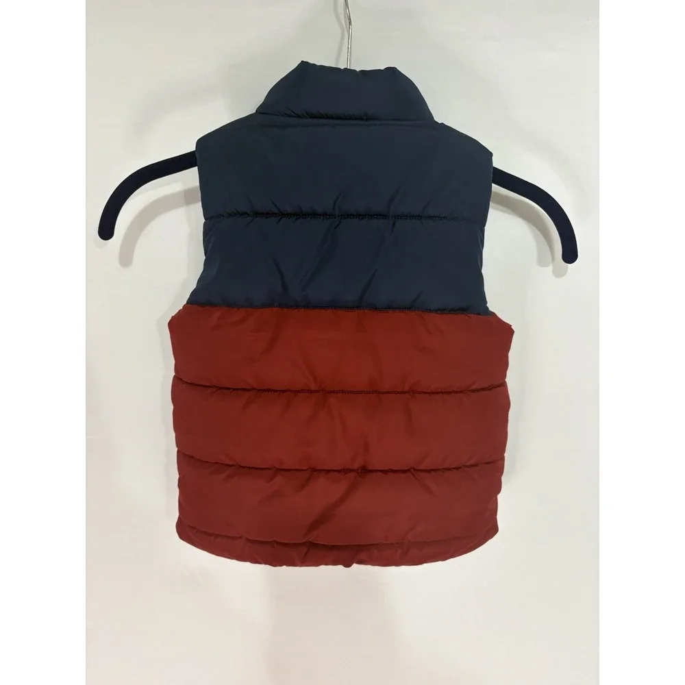 PUMA Boys Colorblock Puffer Vest Red Navy White Size 4T PBF24-11011